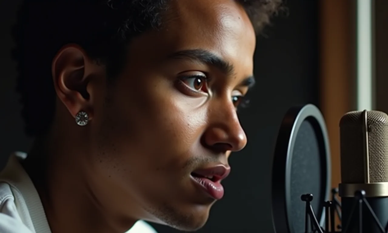 Pessoa usando microfone USB para gravação de podcast