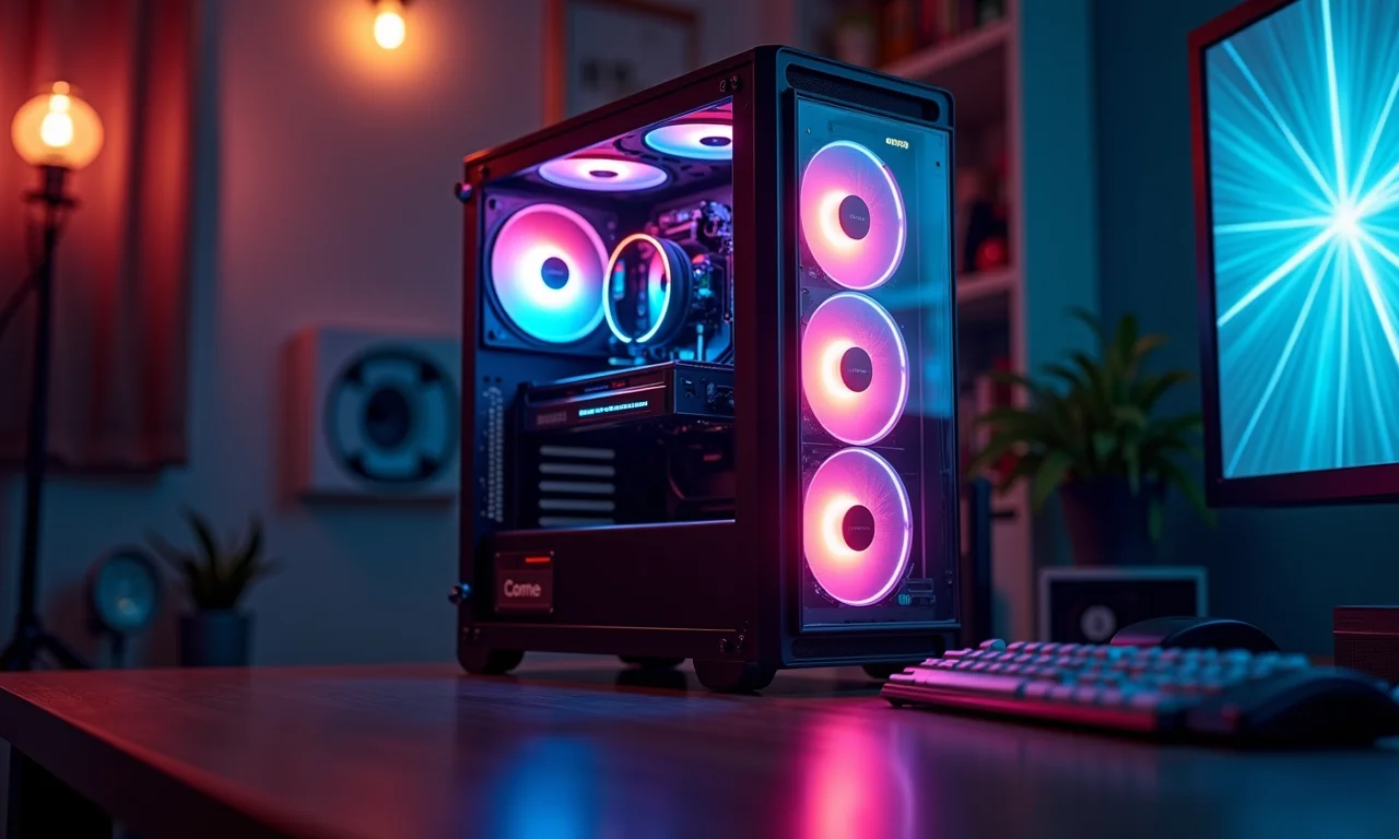 Placa de vídeo com ray tracing aprimorado em PC gamer de alto desempenho.