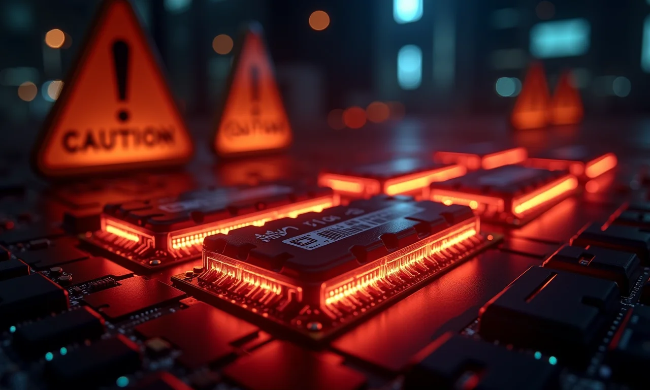 RAM com ondas de calor digitais, representando o overclocking.