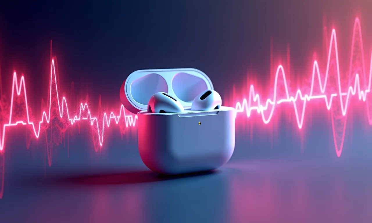 Representação visual das frequências sonoras dos AirPods Pro 4.