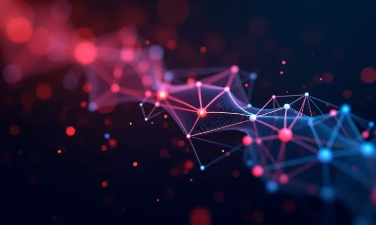 Representação visual de uma lista ligada como uma rede de nós interconectados.