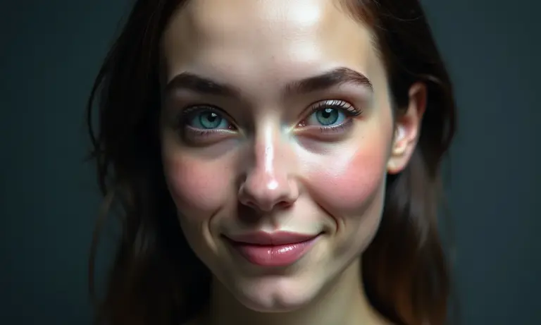 Rosto digital com falhas visíveis, representando a falsidade dos deepfakes.