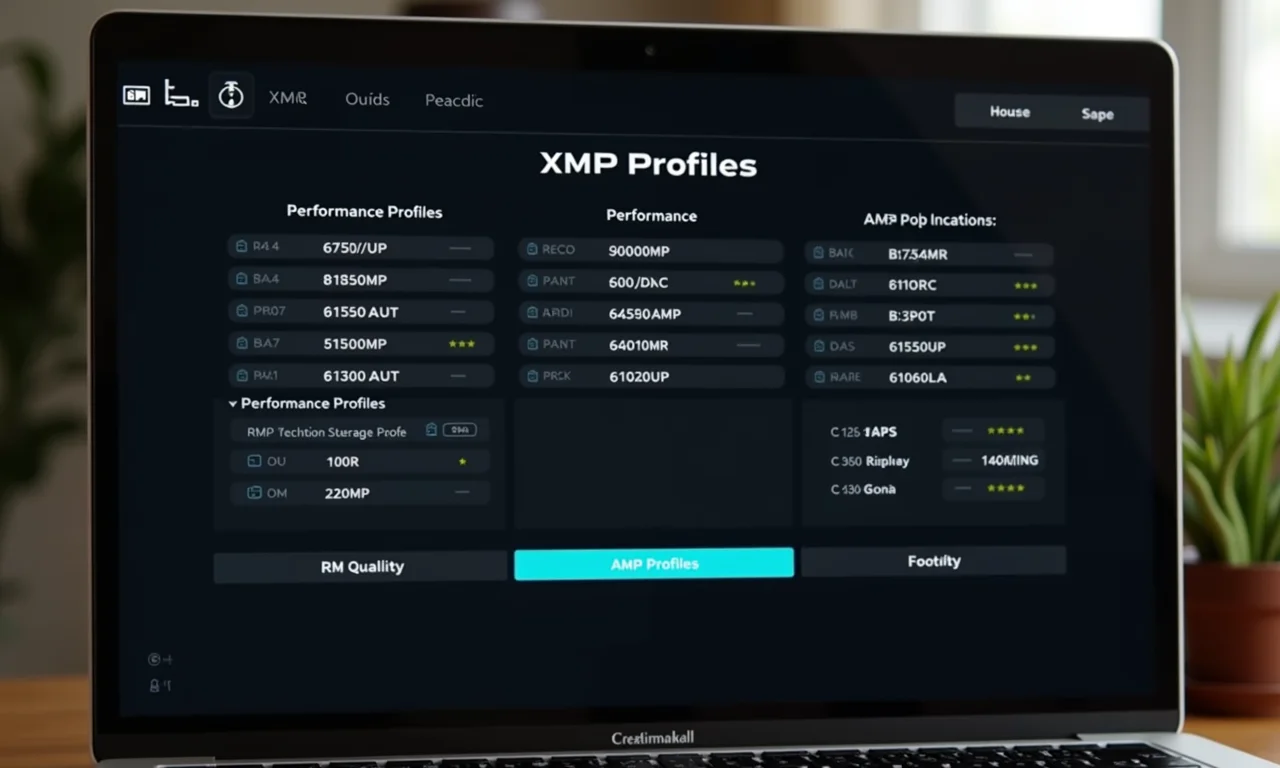 Seleção de perfil XMP em uma interface BIOS moderna.