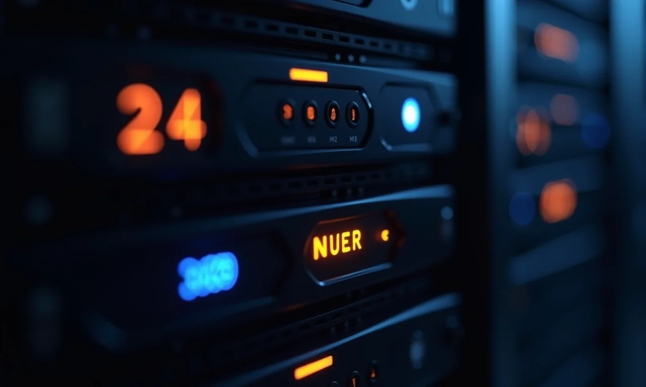 Servidor com luzes destacando a velocidade do Meilisearch.