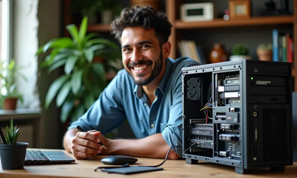 Servidores Domésticos (NAS) com Peças de PC Antigas: Faça Você Mesmo (2025) Servidor NAS caseiro montado com peças de PC antigas.