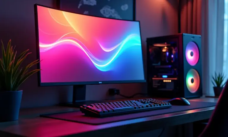 Setup moderno de PC gamer com hardware de última geração para Black Friday 2025.
