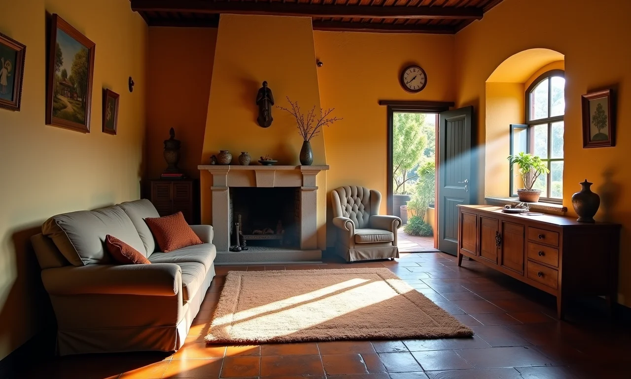 Sinal Wi-Fi HaLow penetrando paredes grossas em casa brasileira antiga.