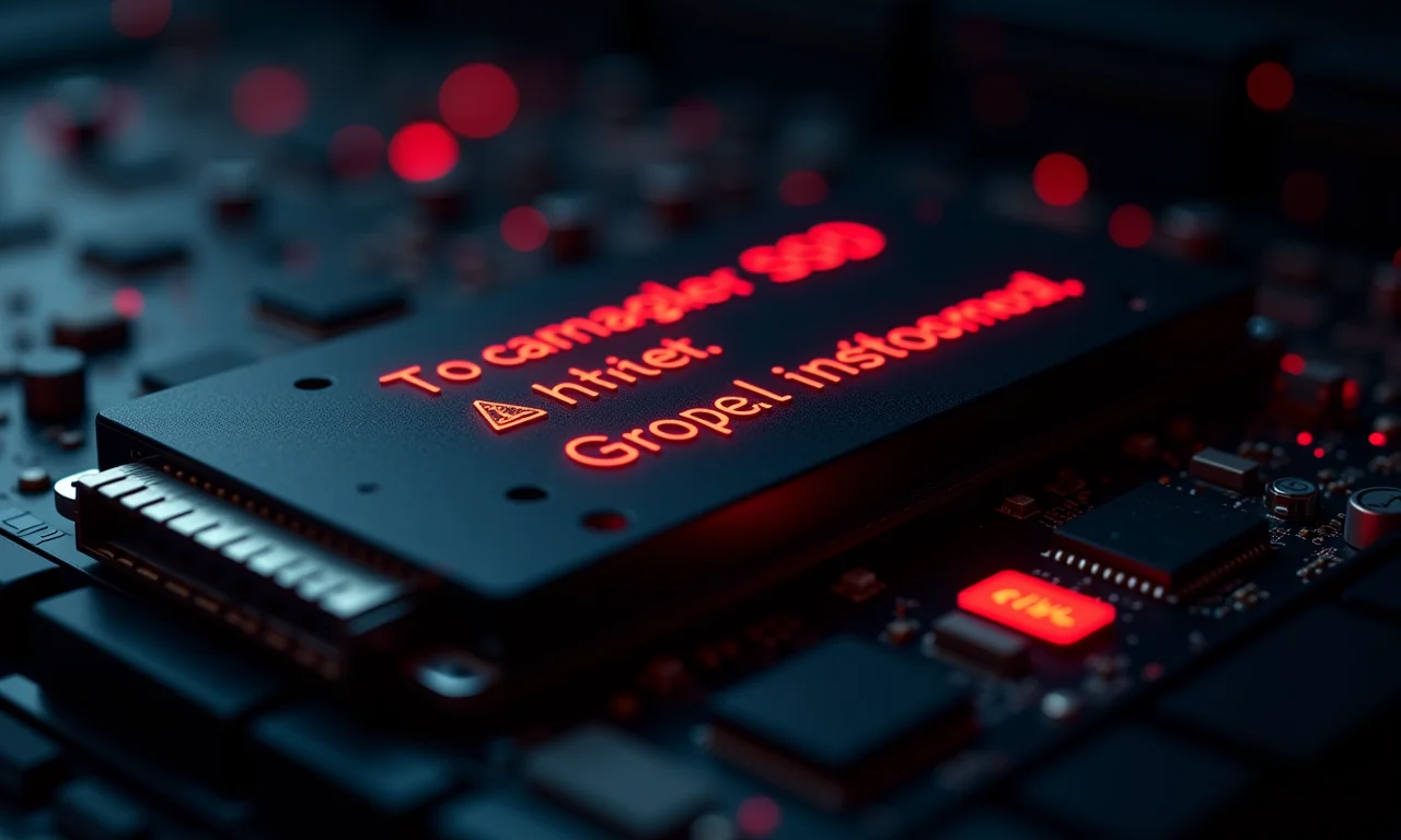 SSD danificado com avisos na tela do computador.