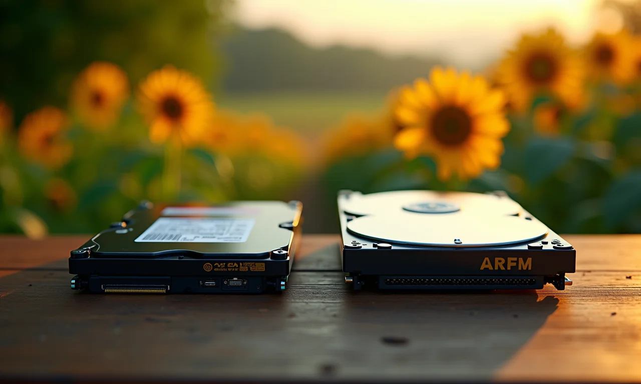 SSDs e HDDs lado a lado, representando o armazenamento em harmonia.