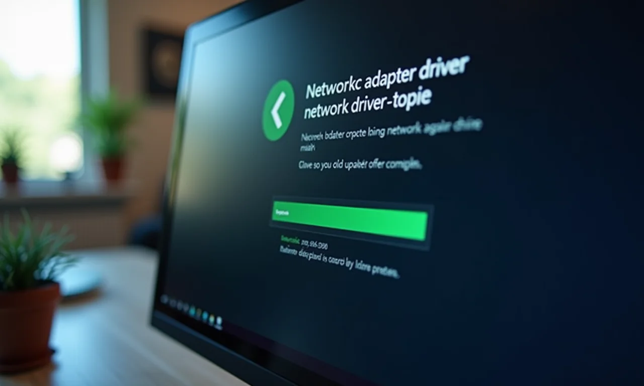 Tela de PC mostrando atualização do driver da placa de rede.