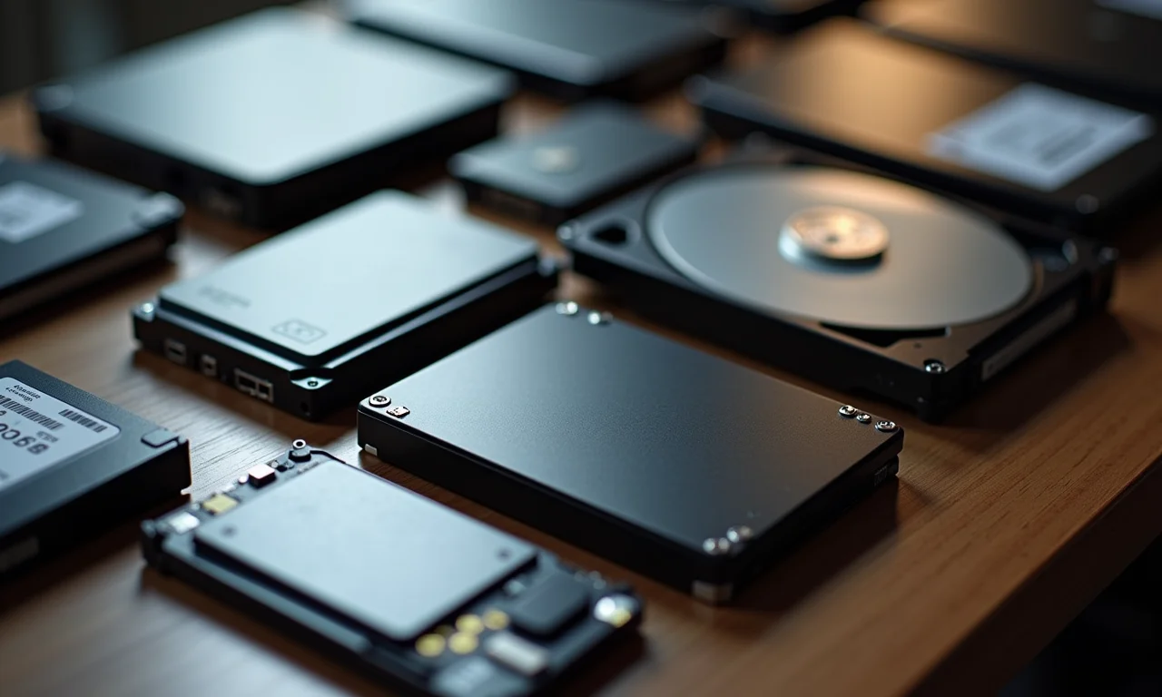 Variedade de SSDs e HDDs para diferentes necessidades de armazenamento.