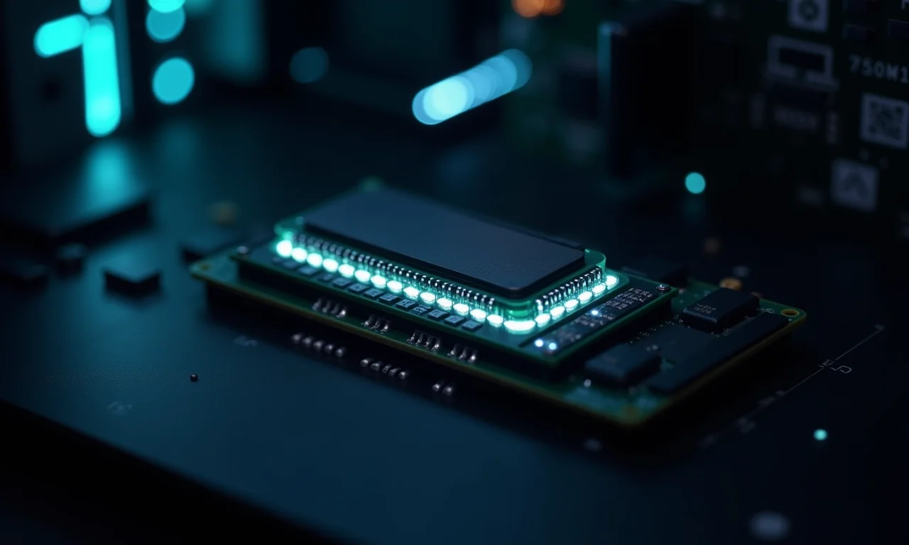 Visão interna de um computador com a memória cache destacada.