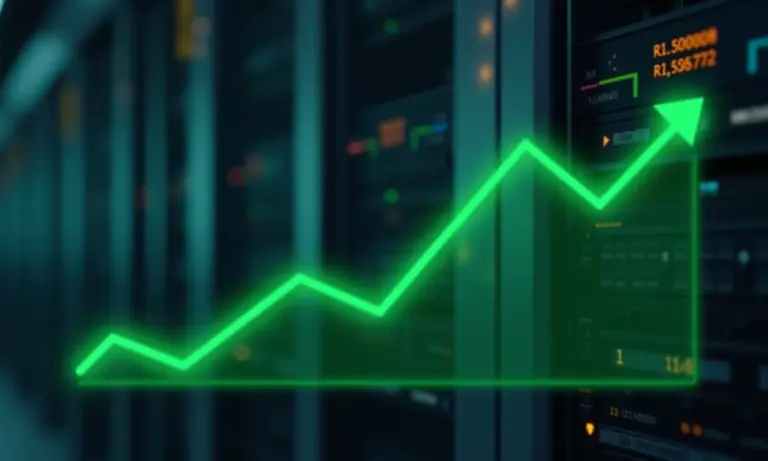 Visualização abstrata de instâncias Spot da AWS mostrando economia.