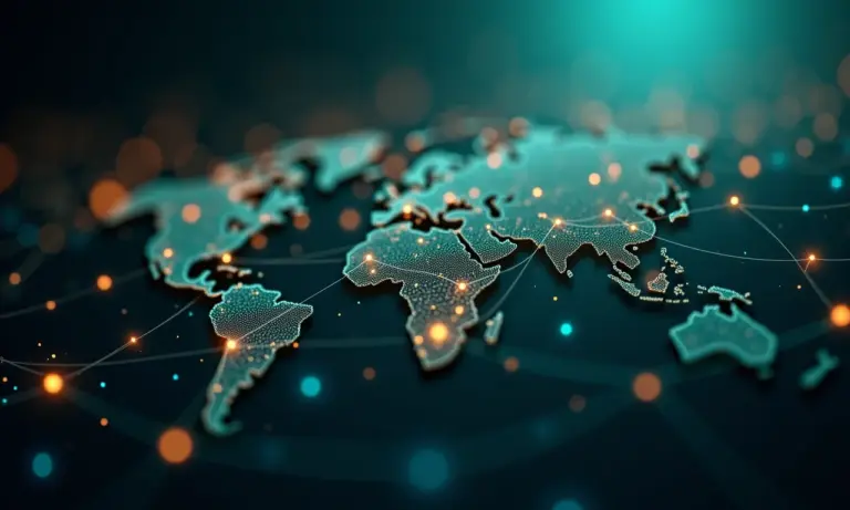 Visualização abstrata de um data center global