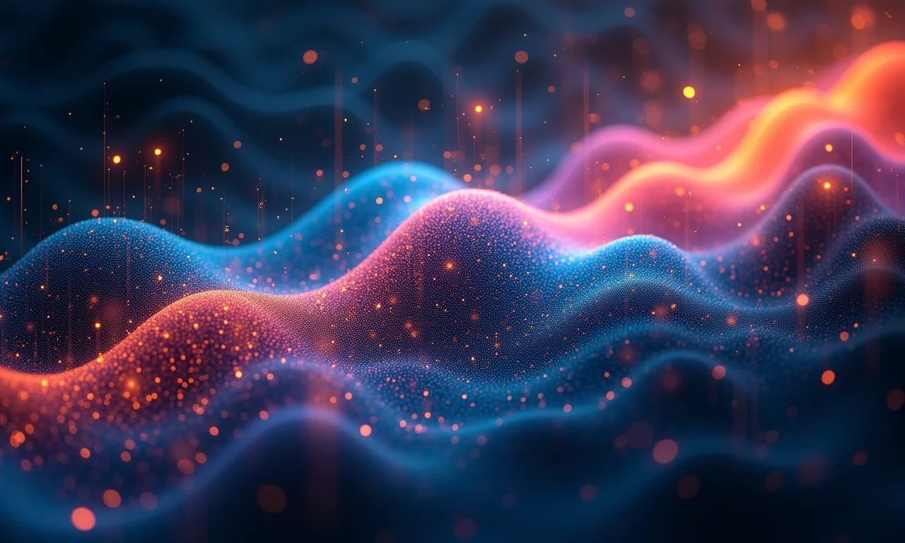 Visualizações abstratas coloridas representando algoritmos de machine learning do Scikit-learn.