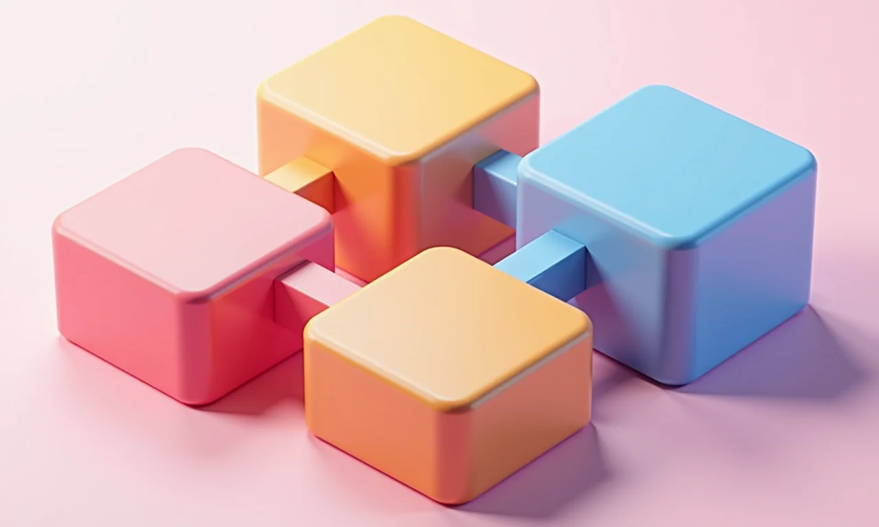 Blocos modulares interconectados, simbolizando a reutilização e modularidade dos Buildpacks.