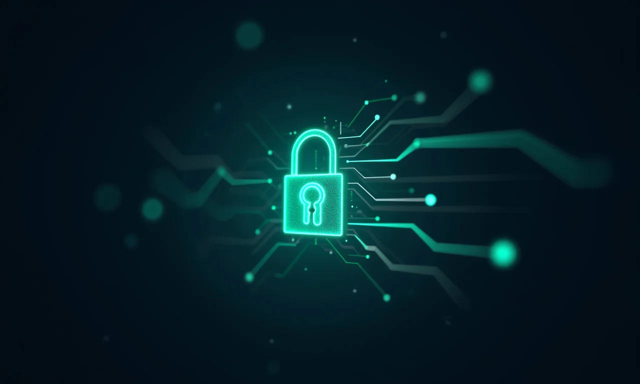 Cadeado digital protegendo fluxos de dados