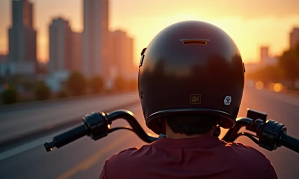 Processador ideal para edição de vídeos de moto: guia definitivo Câmera de ação em capacete de moto gravando vídeo em ambiente urbano