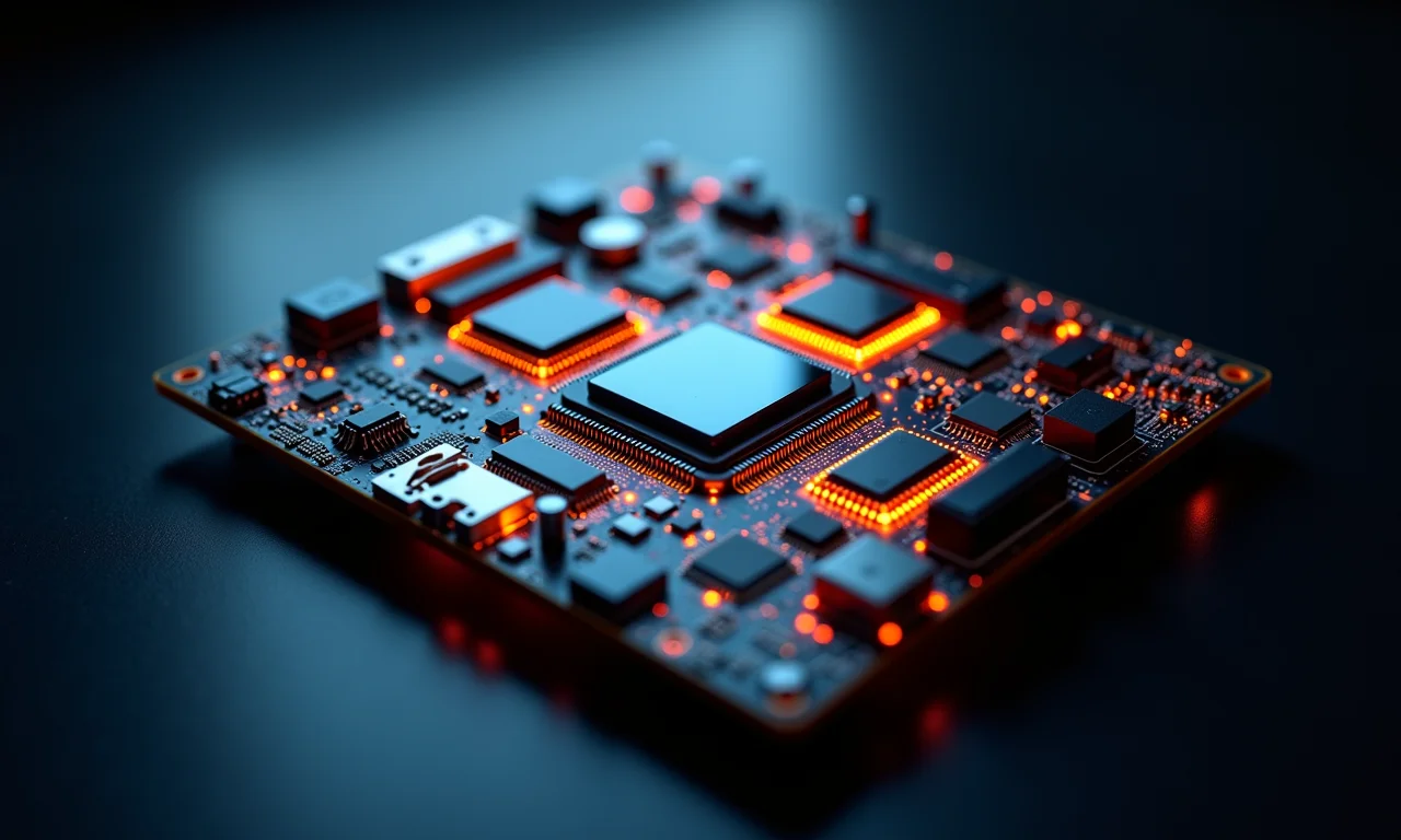 Componentes eletrônicos representando os pilares da Programação Orientada a Objetos.