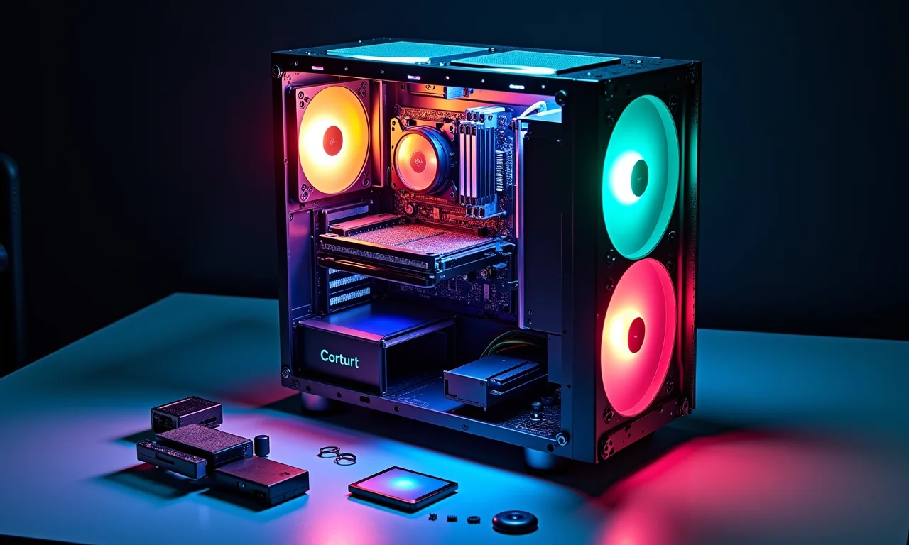 Componentes internos de um computador recondicionado.