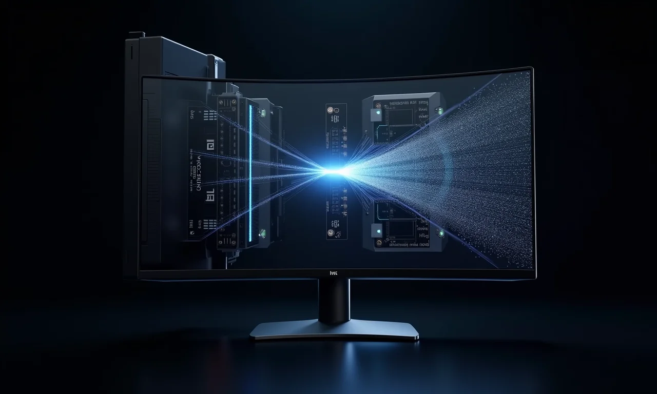 Componentes internos de um monitor de alta taxa de atualização.