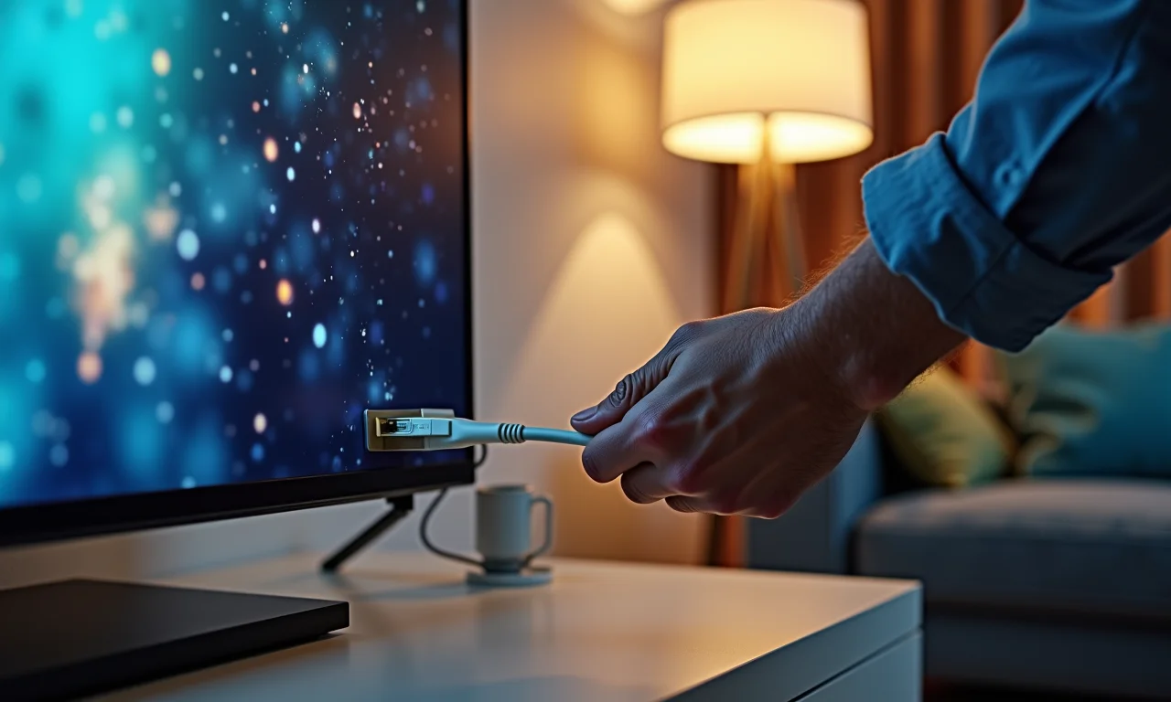 Conectando cabo ethernet a Smart TV