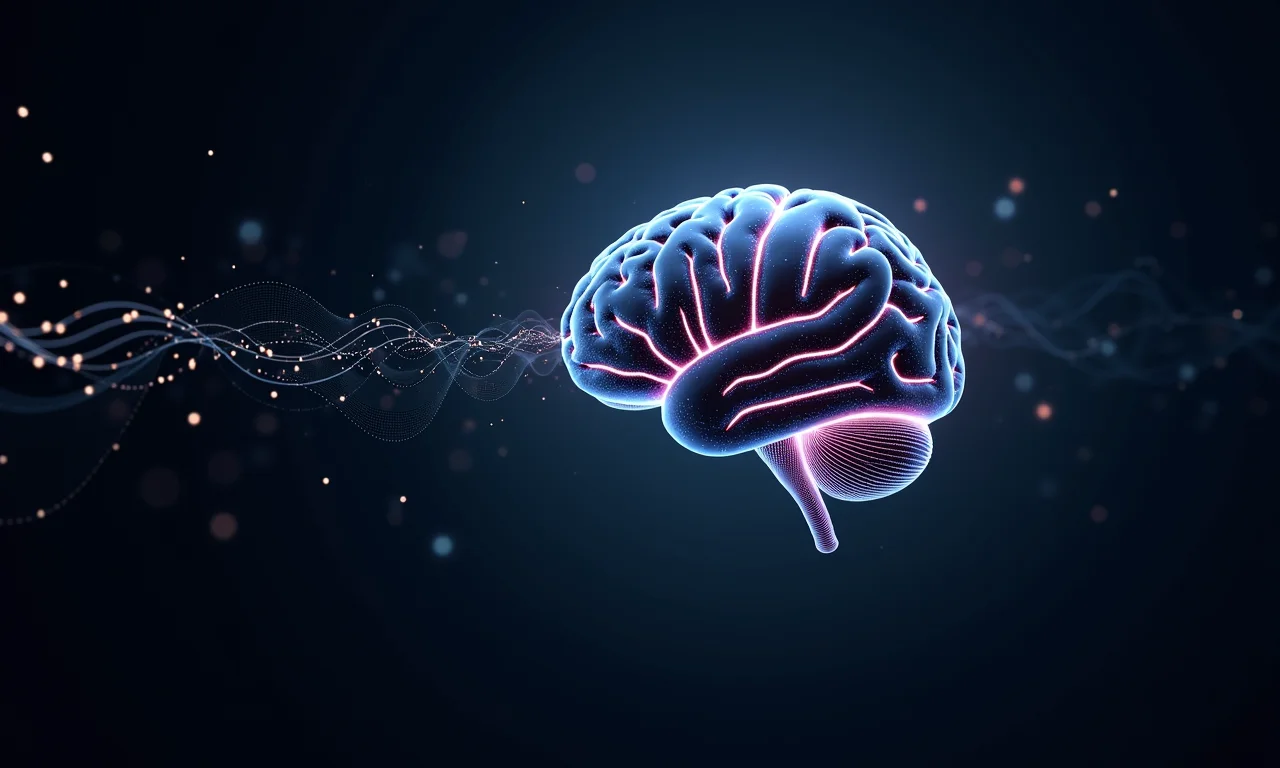 Conexão entre inteligência artificial e visão computacional representada por cérebro e computador.