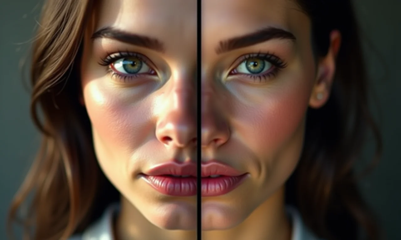 Contorno facial marcado versus contorno natural.