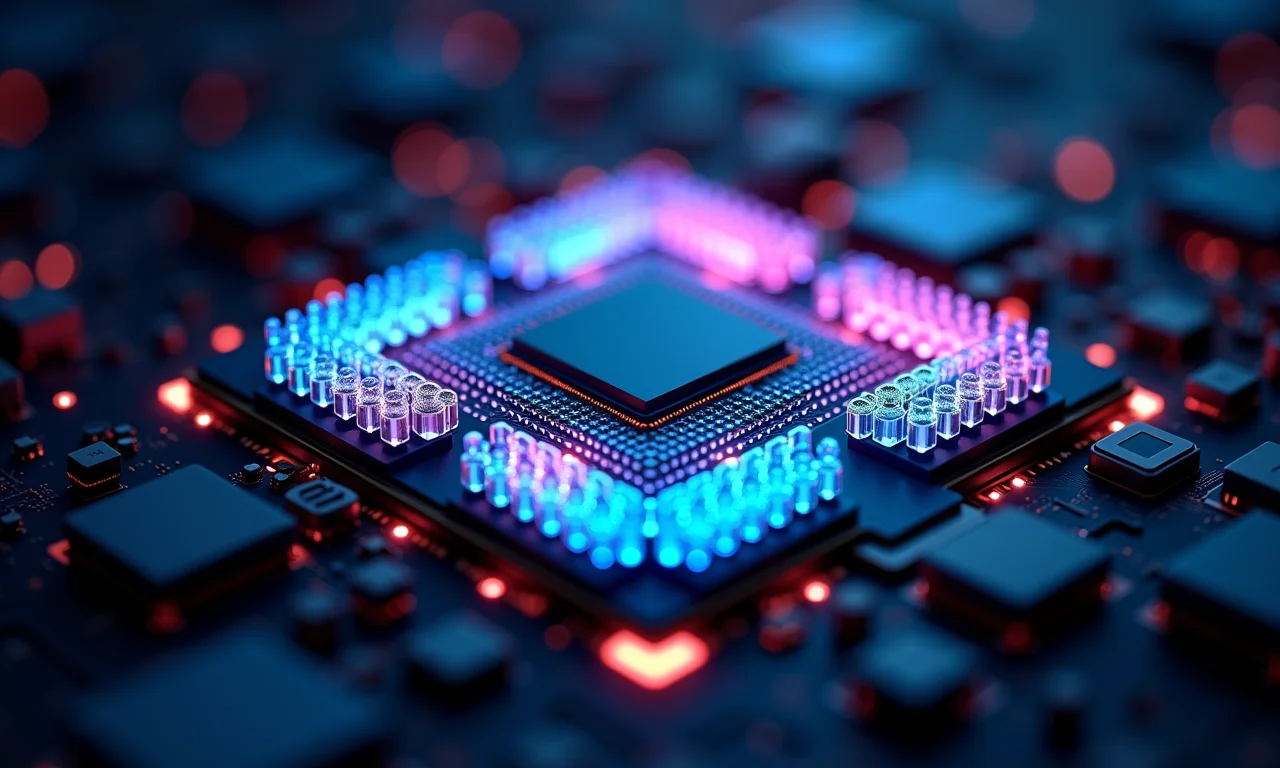 Detalhes internos de uma CPU moderna.