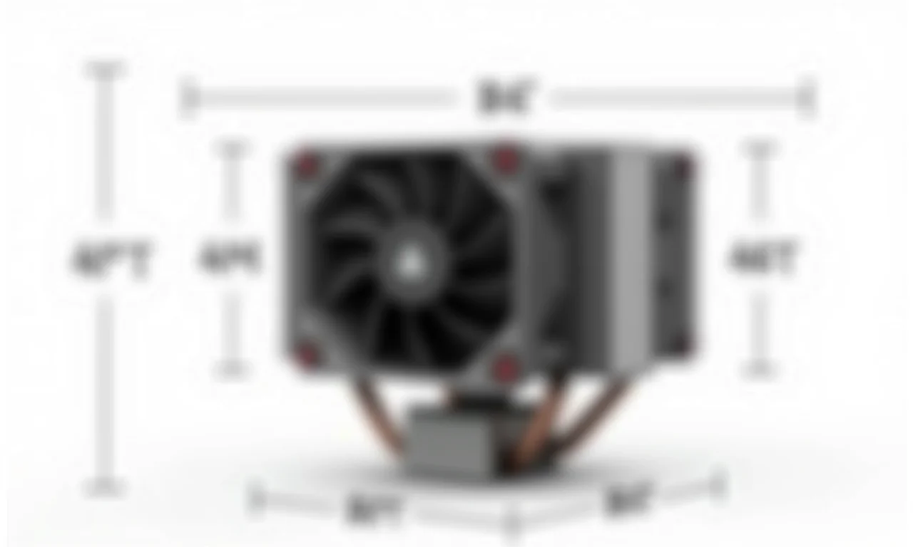 Dimensões físicas de um cooler de CPU