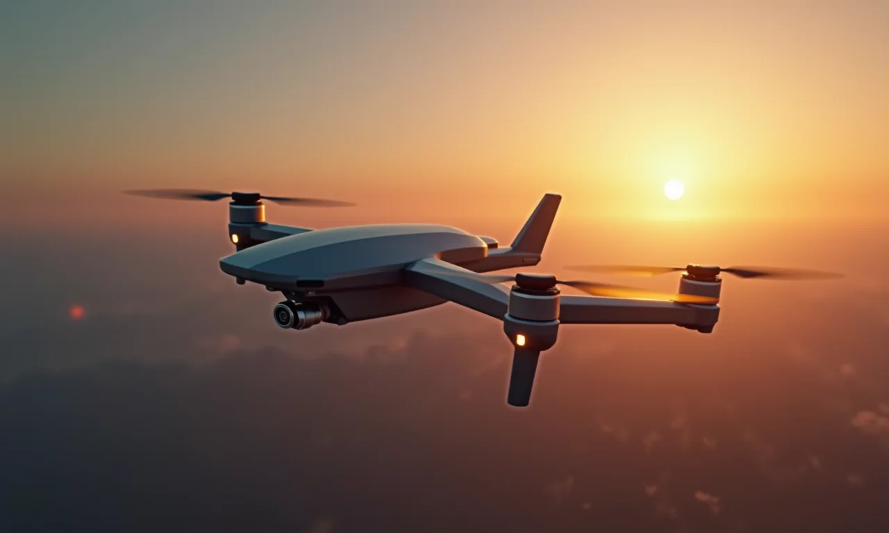 Drone de asa fixa em voo.