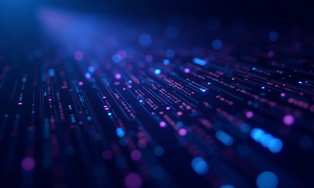 Elementos da sintaxe F# interconectados em uma rede futurista.