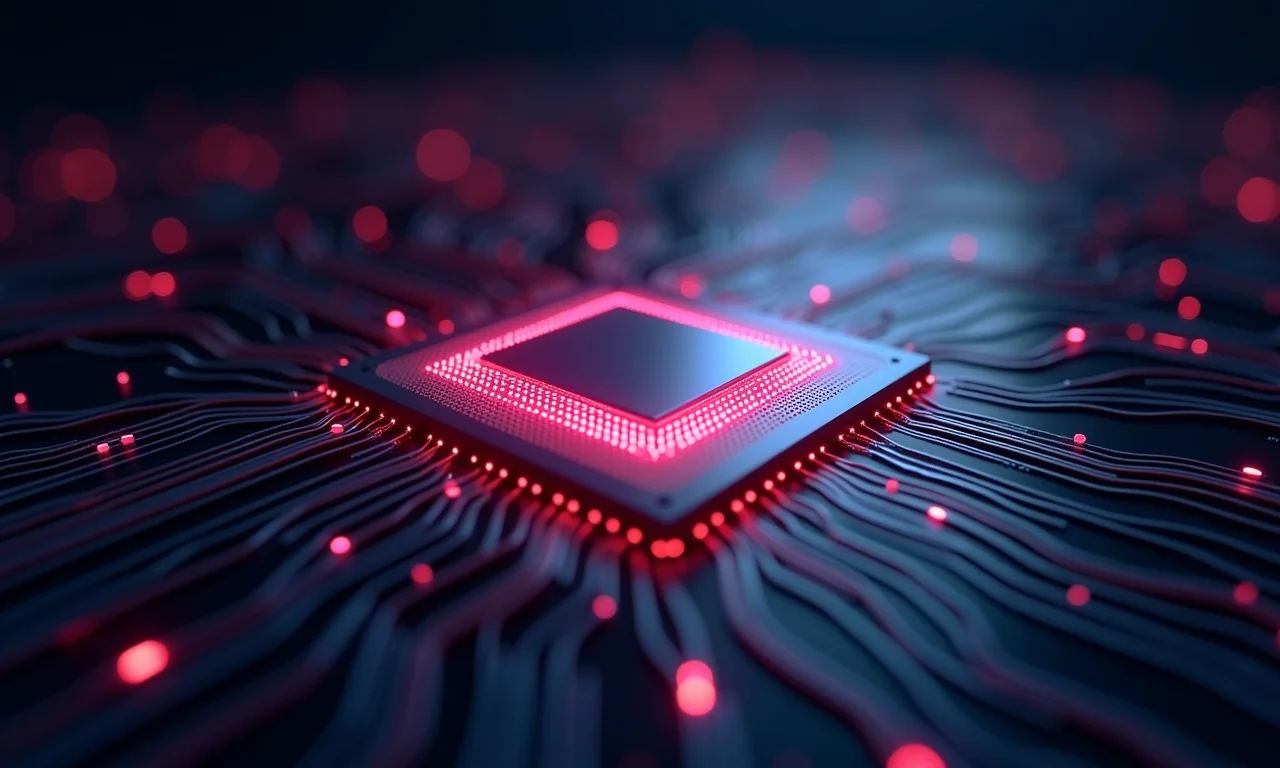 Fluxo de dados em torno de um chip de processador