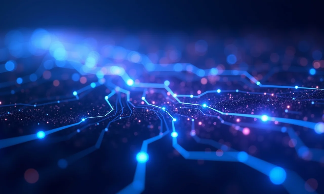 Fluxos de dados convergindo, simbolizando o desempenho aprimorado no Svelte 5 com Runes.