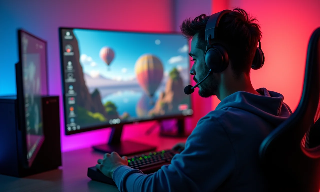 Gamer utilizando monitor com FreeSync/G-Sync.