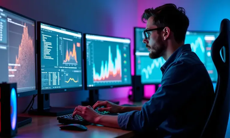 Hardware avançado para ciência de dados em estação de trabalho moderna.