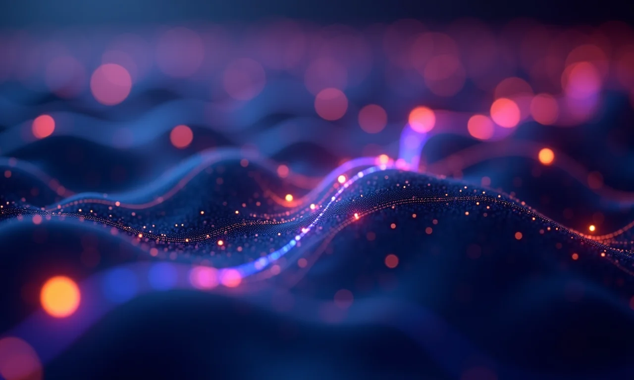 Infraestrutura de API interconectada com dados e códigos brilhantes