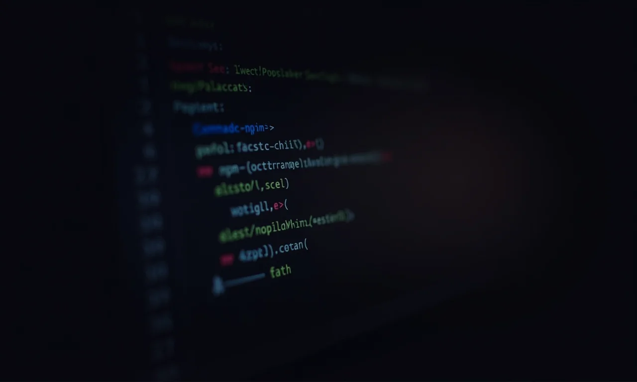 Interface de linha de comando mostrando o npm em ação.