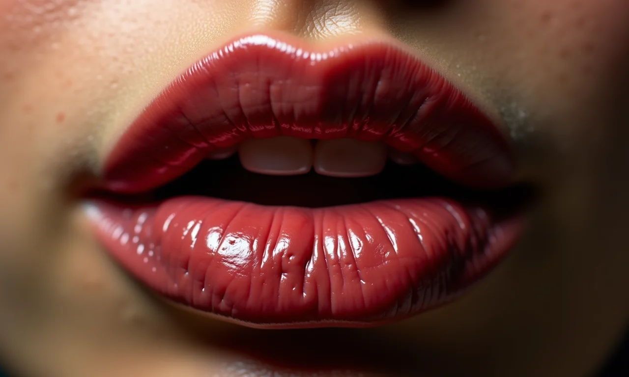 Lábios ressecados e cores de batom inadequadas.