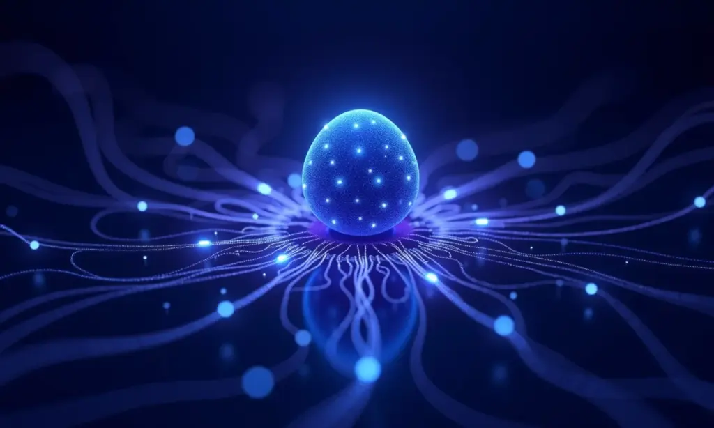 Logo do MongoDB em um cenário futurista