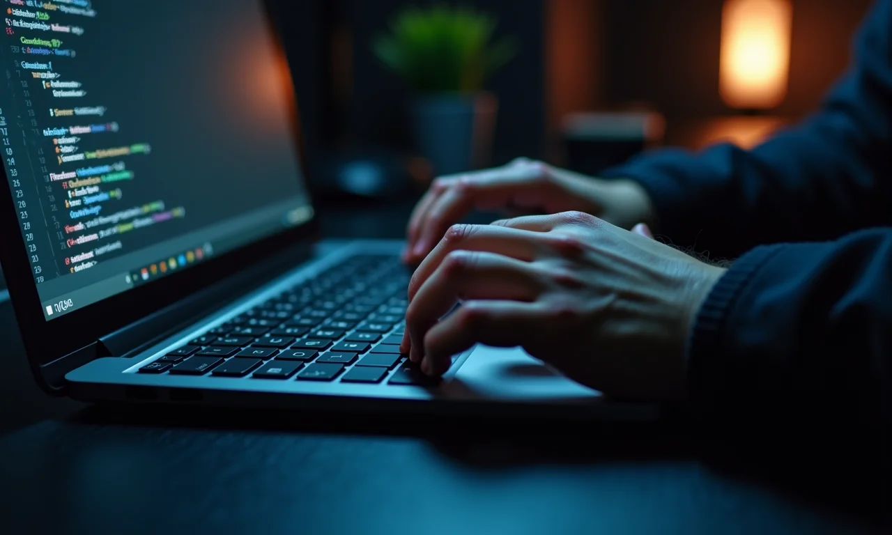 Mãos digitando código dbt em um teclado