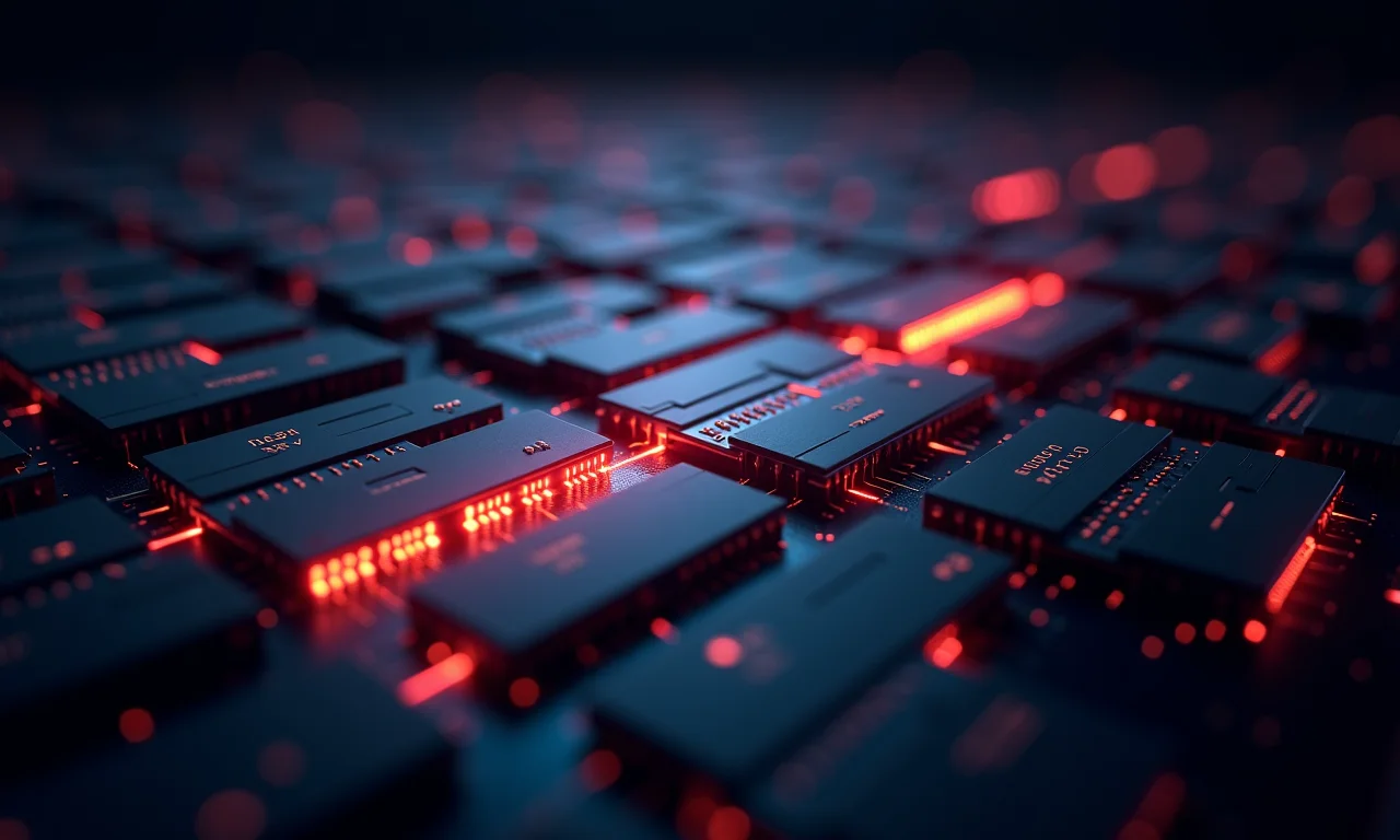 Módulos de memória de alta velocidade processando dados