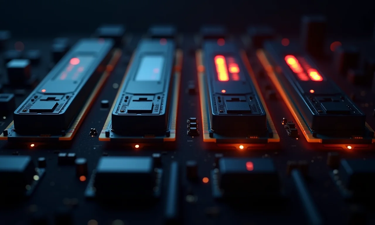 Módulos de RAM conectados em paralelo.