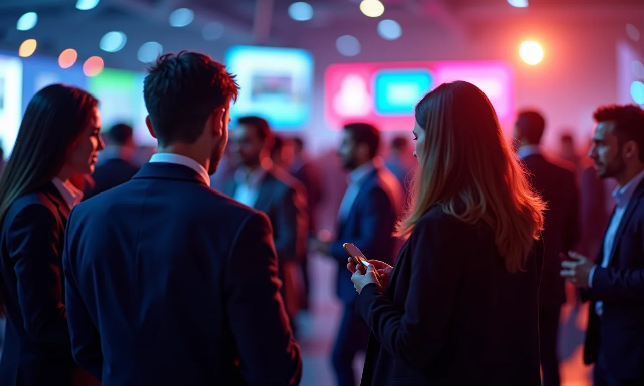 Pessoas promovendo um projeto open source em conferência