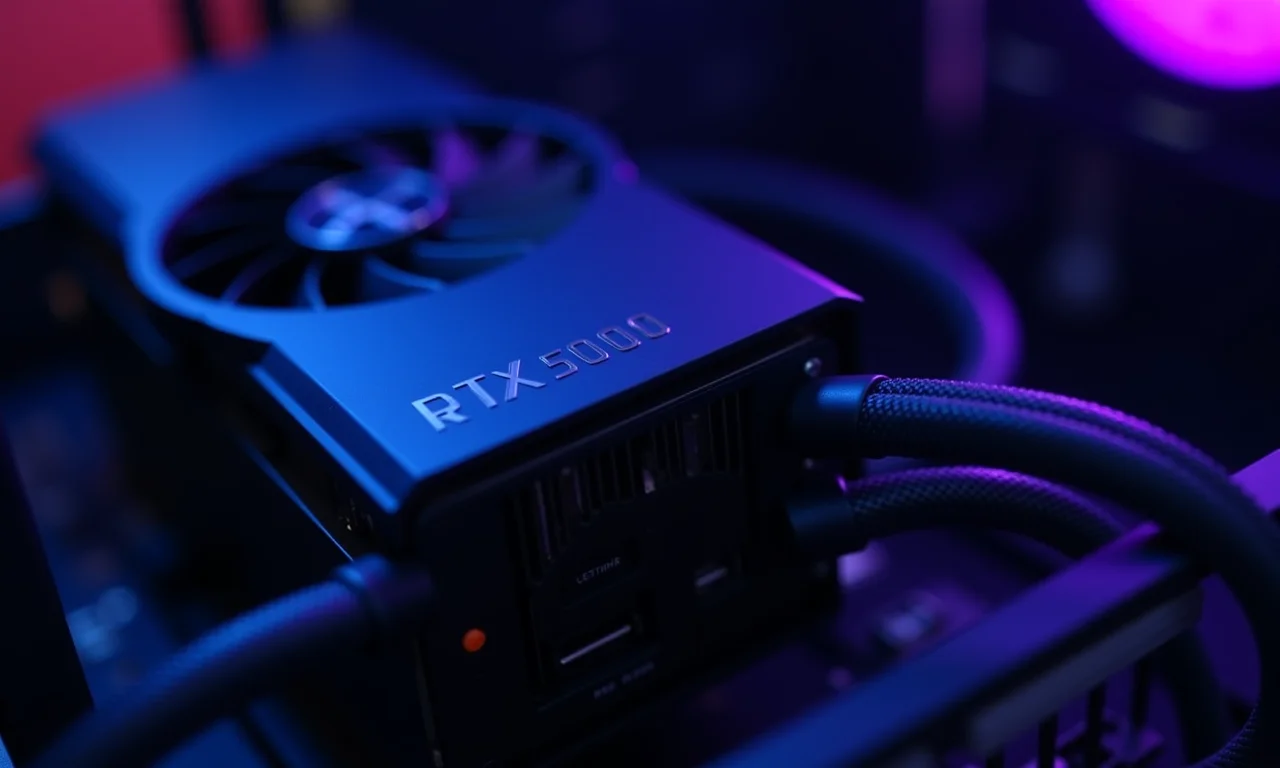 Placa de vídeo RTX 5000 instalada em PC gamer de última geração