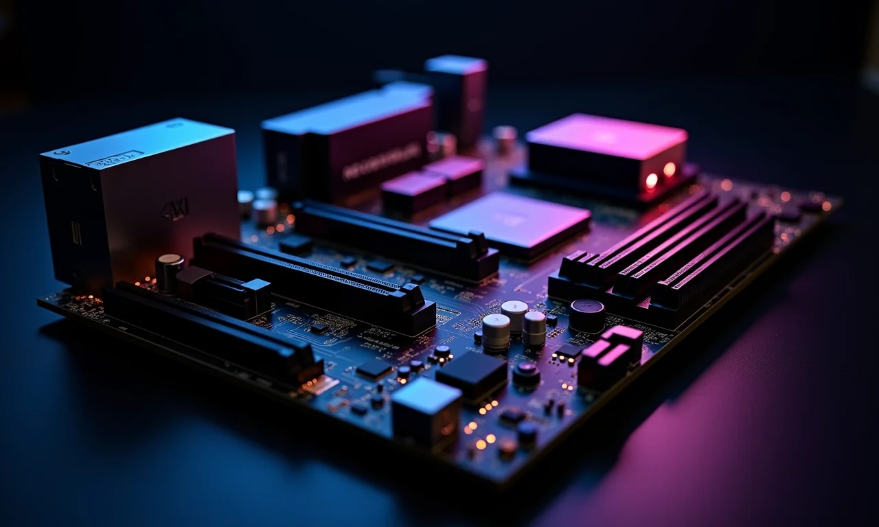 Placa-mãe com componentes instalados para Hackintosh