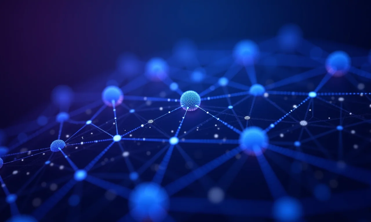 Rede descentralizada com nós interconectados