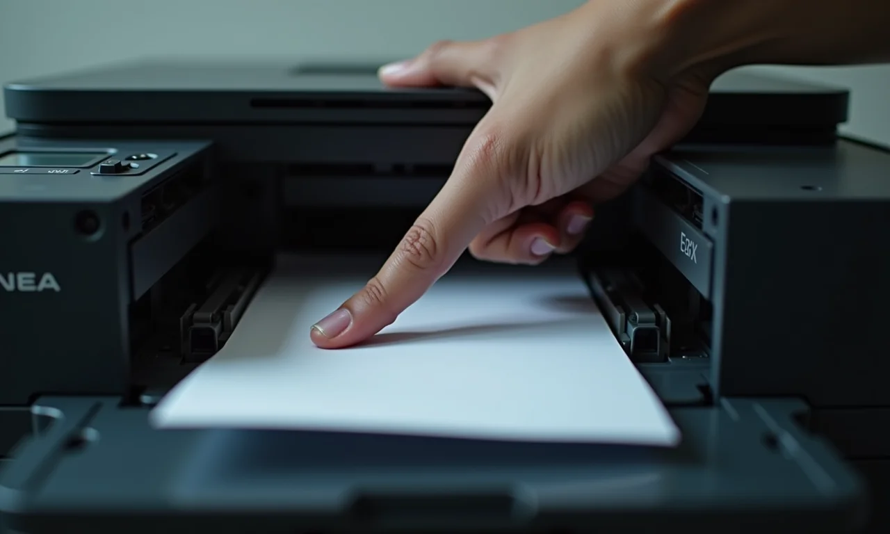 Removendo papel atolado da impressora.