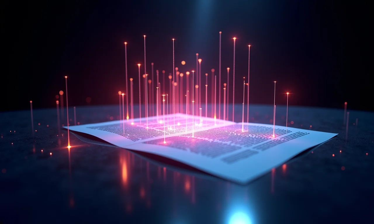 Representação abstrata da tecnologia de escaneamento de documentos.
