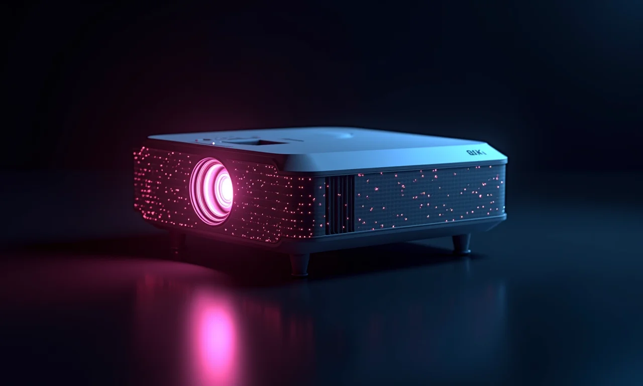 Representação abstrata das especificações técnicas de um projetor.